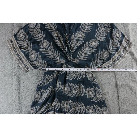 Omika Dress Womens XL Multicolor Floral Printed Twisted Drape Dress Back Cutout - Picture 6 of 9